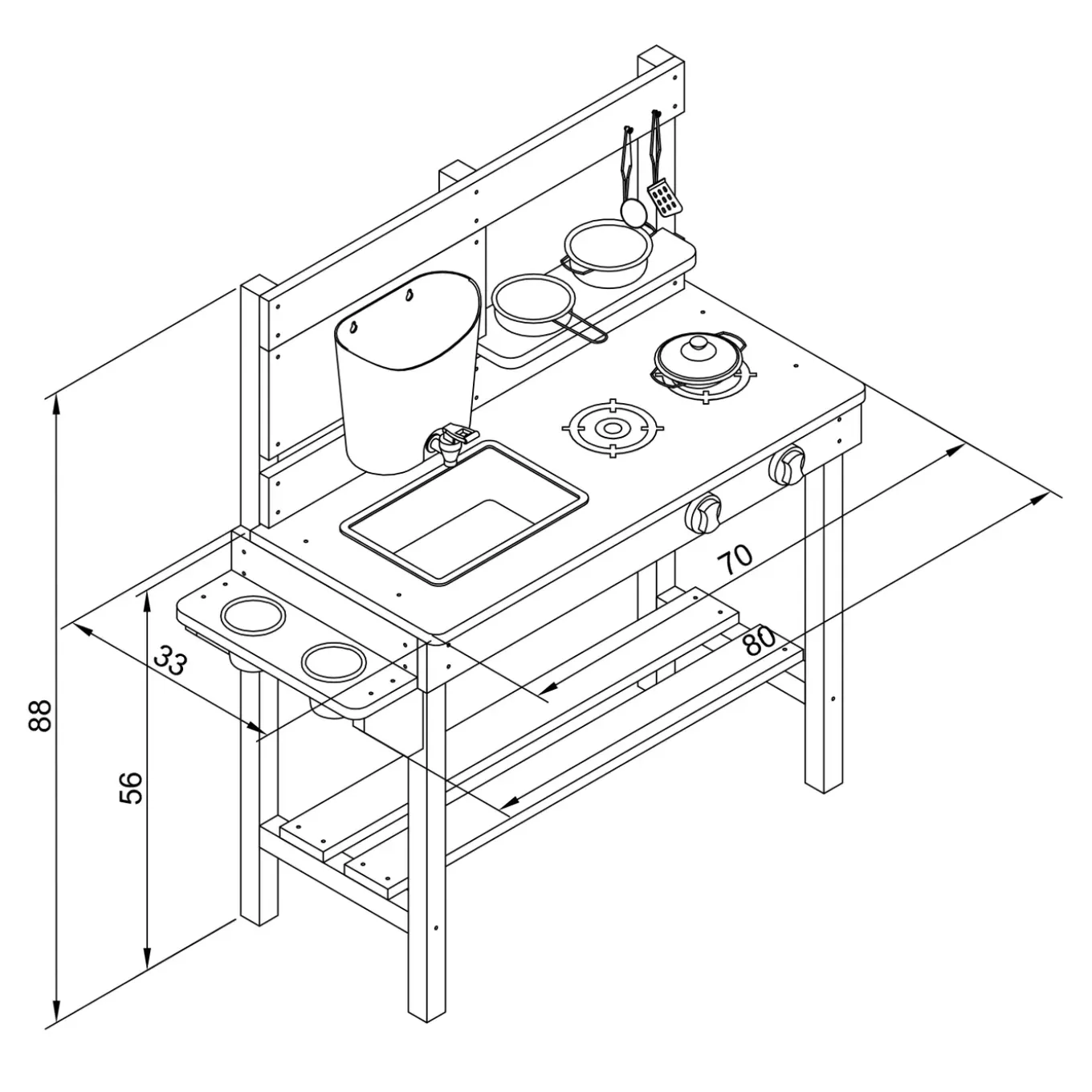Axi Puck Modderkeuken - Zand & Water 80 X 33 X 88cm Hout