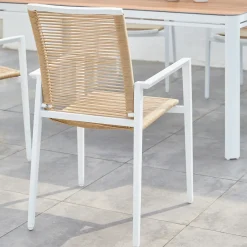 AXI Zora Tuinset Met 4 Stoelen In Wit & Hout Look