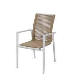 AXI Zora Tuinset Met 4 Stoelen In Wit & Hout Look