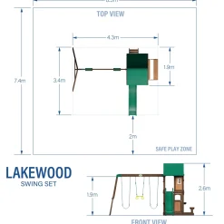 Backyard Discovery Lakewood Speeltoestel - Glijbaan - Speeltoren Hout