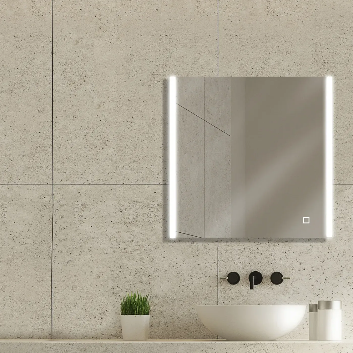 Overig Badkamerspiegel met Verlichting Grant - Vierkant - 60x60 cm