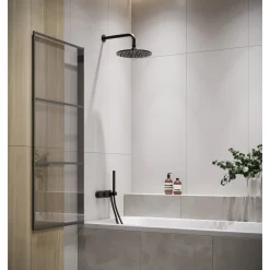 Badplaats Badwand Berkan 60 X 140 Cm - Zwart Met Strepen - Nano Coating