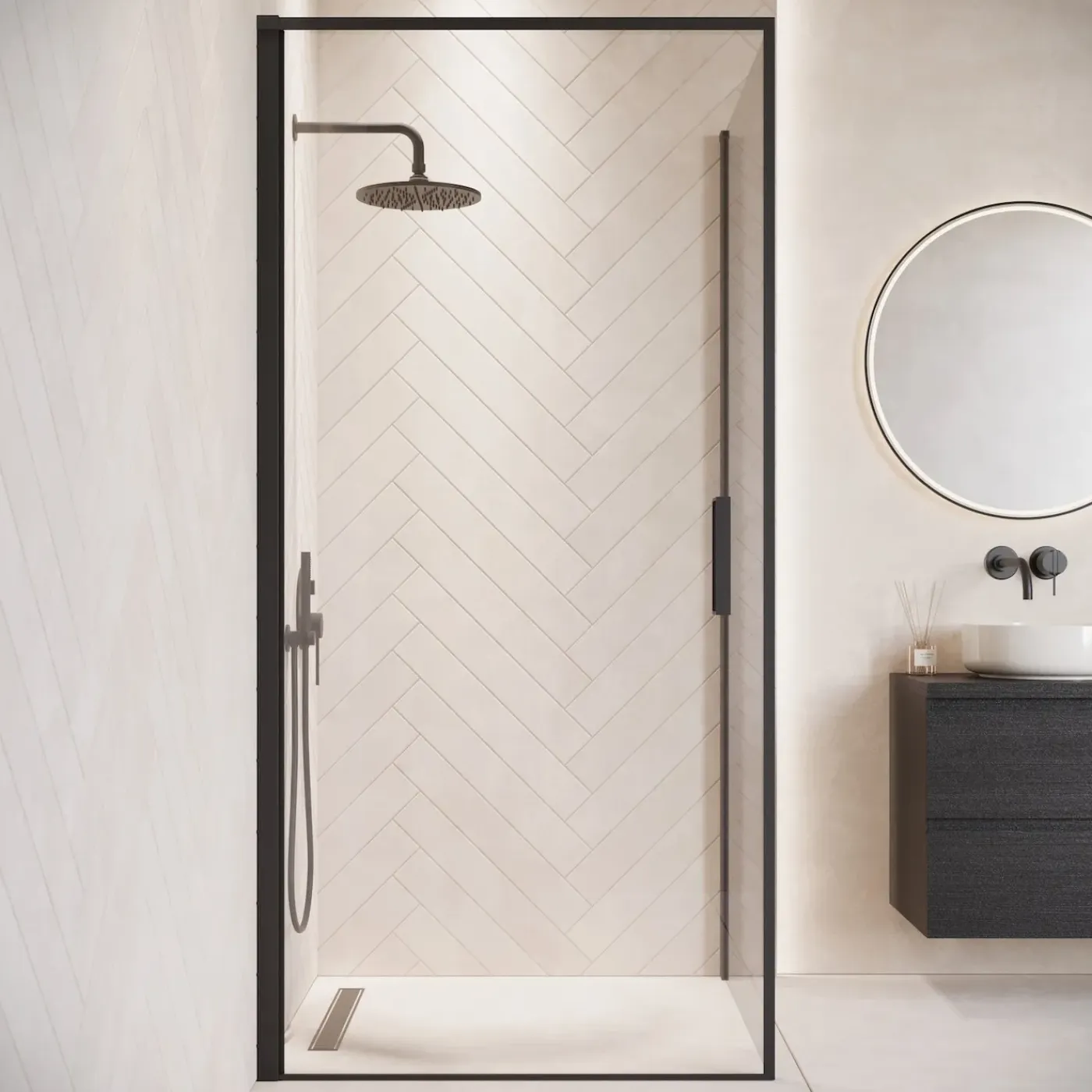 Badplaats Douchecabine Alava 90 X 90 X 190 Cm - Zwart - Nano Coating