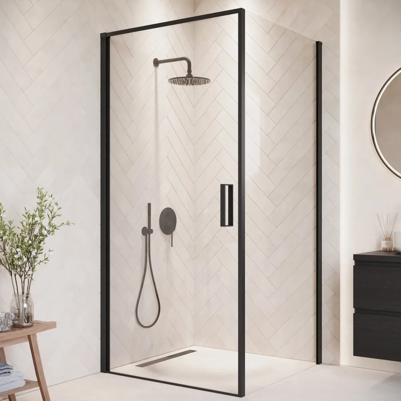 Badplaats Douchecabine Alava 90 X 90 X 190 Cm - Zwart - Nano Coating