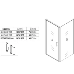 Badplaats Douchecabine Alava 90 X 90 X 190 Cm - Zwart - Nano Coating