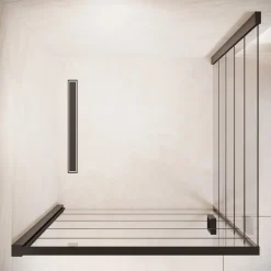 Badplaats Douchecabine Alava 90 X 90 X 190 Cm - Zwart - Met Strepen - Nano Coating