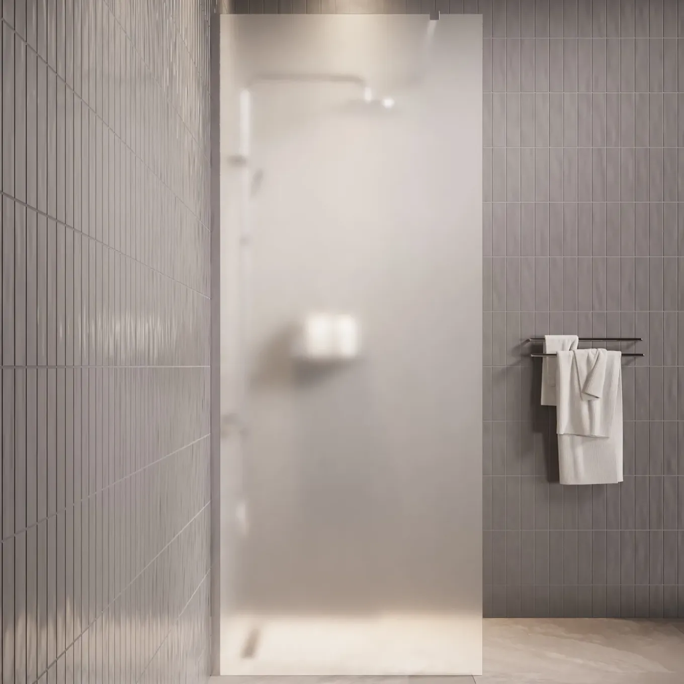 Badplaats Douchewand Florida 80 X 200 Cm - Chroom - Melkglas - Inloopdouche 8mm