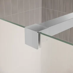Badplaats Douchewand Florida 80 X 200 Cm - Chroom - Melkglas - Inloopdouche 8mm