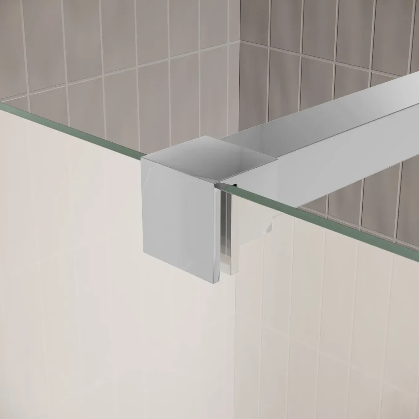 Badplaats Douchewand Florida 80 X 200 Cm - Chroom - Melkglas - Inloopdouche 8mm