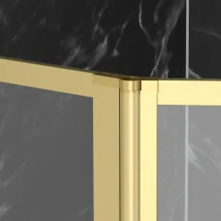 Aurlane Badwand met Draaibaar Paneel 70+30x130cm - Geborsteld Goudkleurige Afwerking - GOLDEN EDGE