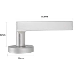 Baseline Deurkruk op Rozet Baseline - Aluminium - Zilver Geanodiseerd - 130 mm