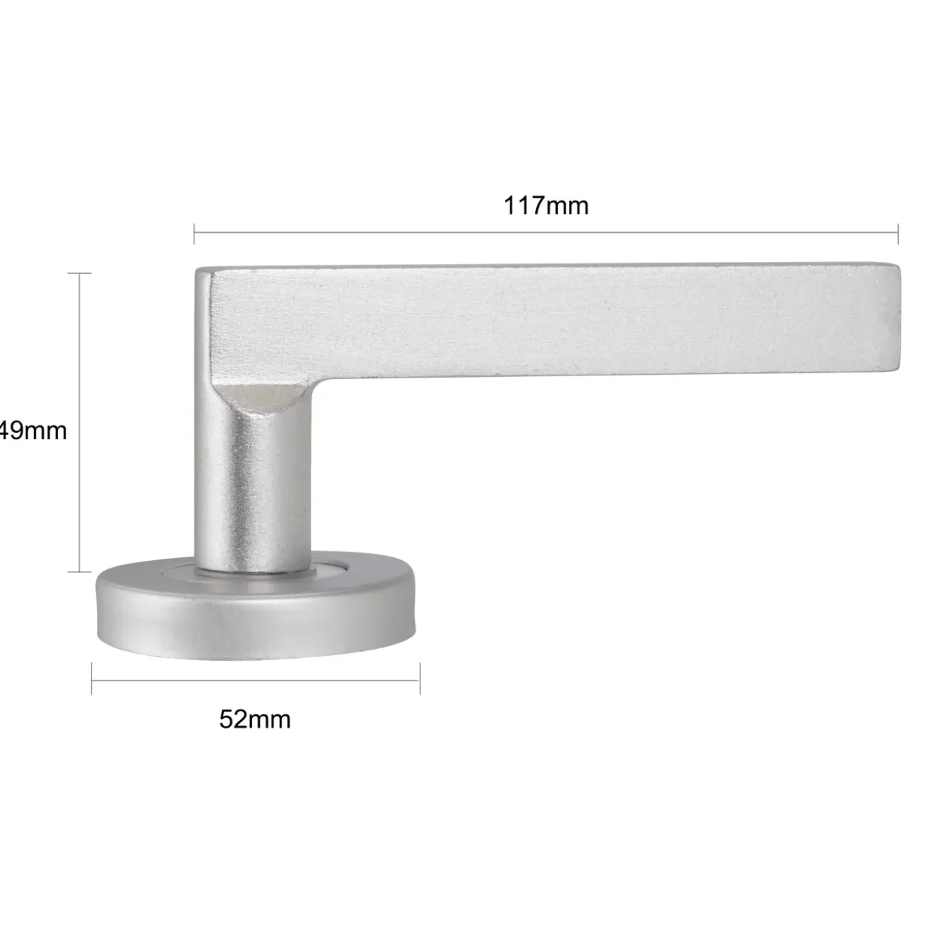 Baseline Deurkruk op Rozet Baseline - Aluminium - Zilver Geanodiseerd - 130 mm