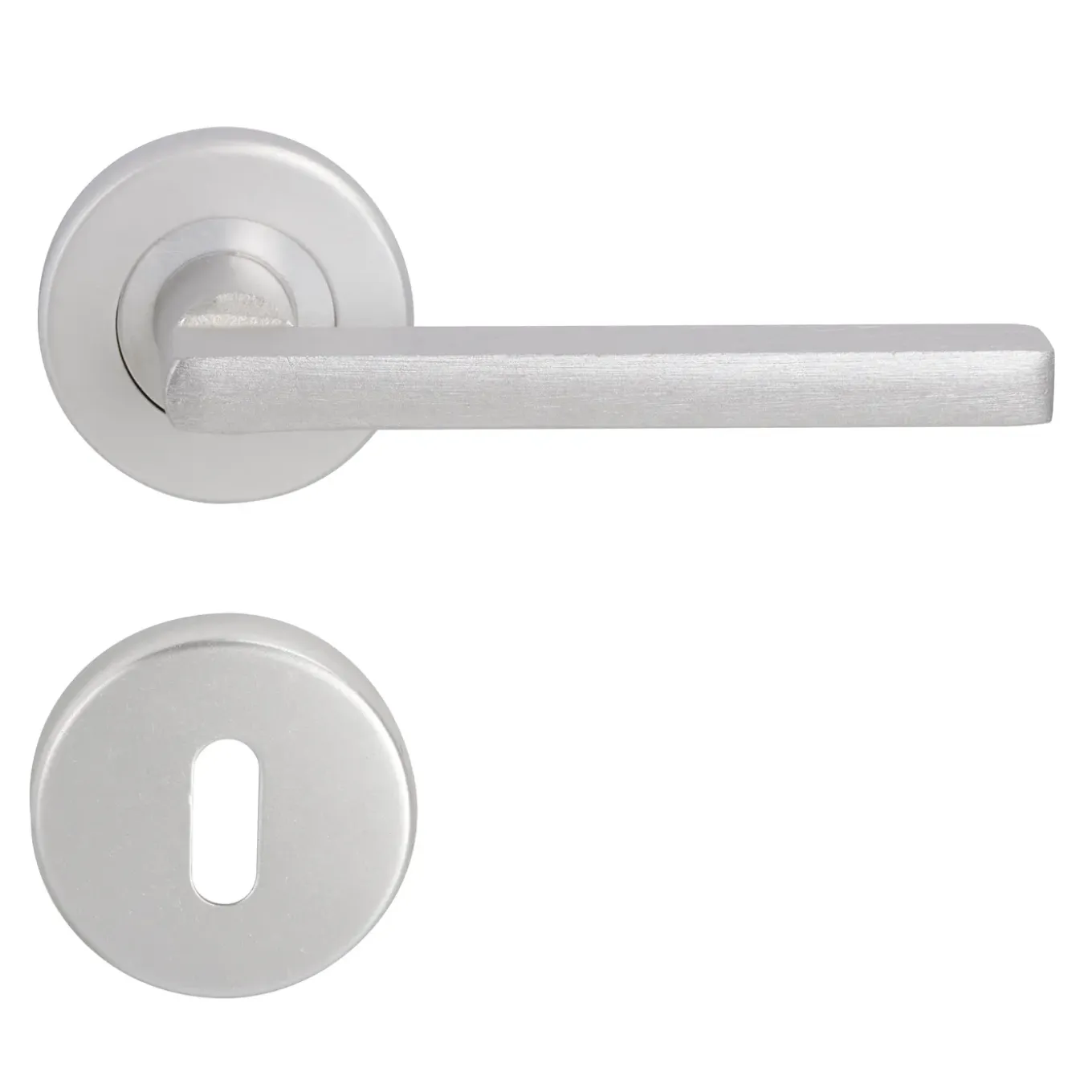 Baseline Deurkruk op Rozet Baseline - Aluminium - Zilver Geanodiseerd - 130 mm