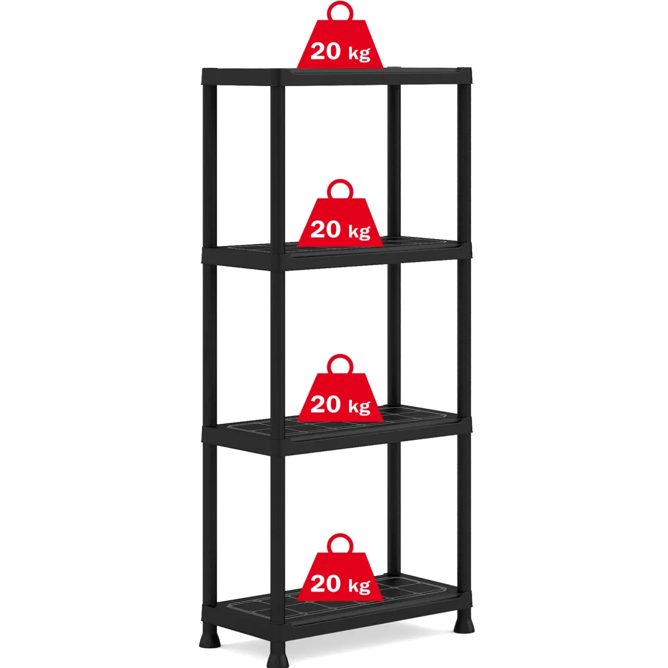 Baseline Stellingkast - 135x60x30cm - Draagkracht 20kg - Zwart