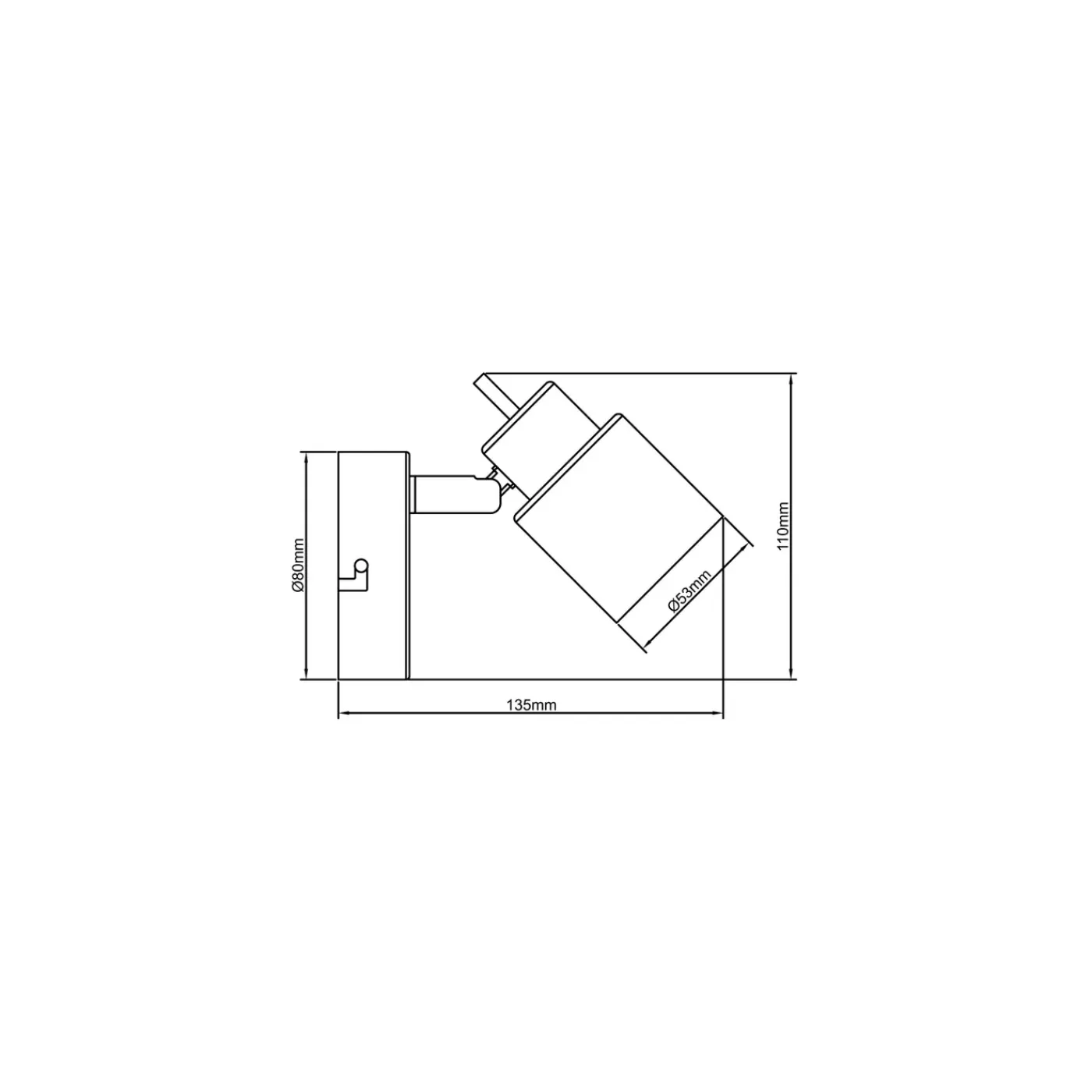 Baseline Wandlamp Verona - Zwart - GU10