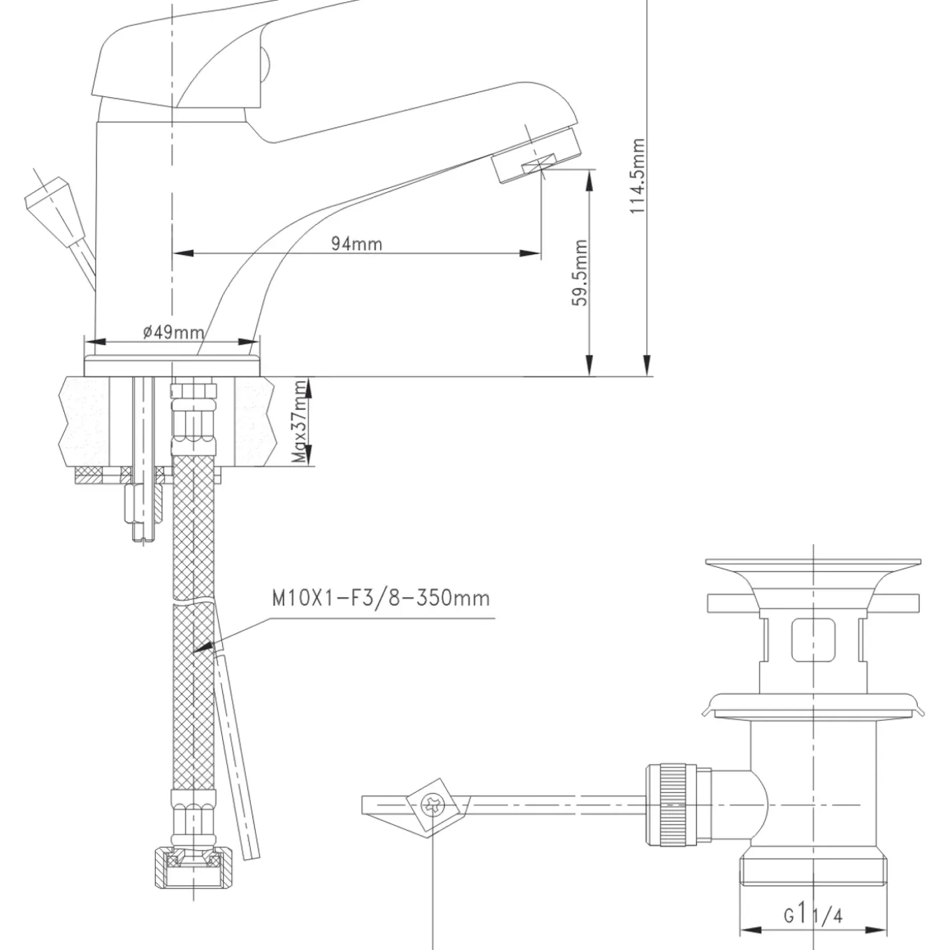 Baseline Wastafelmengkraan Baseline - Lage uitloop - Chroom - 11,5cm