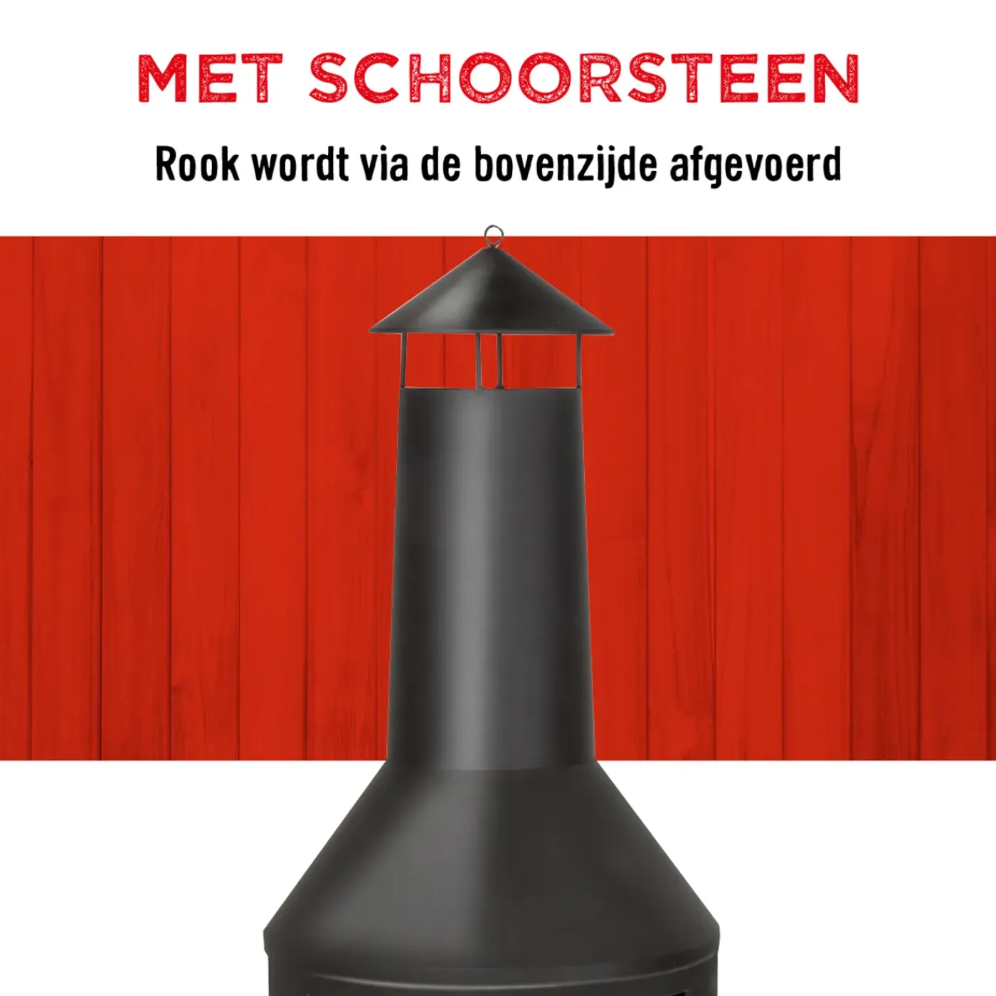 BBQ Collection Buitenhaard Met Schoorsteen En Houtopslag 134x44 -5cm Staal Zwart