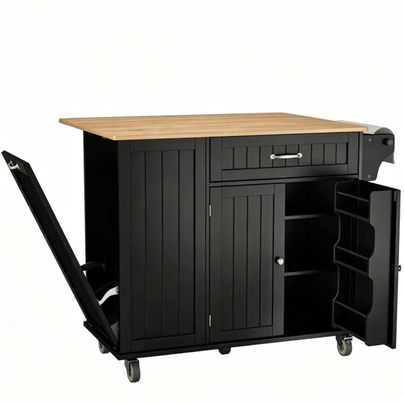BEALIFE - Keukentrolley Met Vergrendelbare Wielen - Zwartbruin - 100 X 81 X 90 Cm