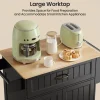 Bealife - Keukenwagen Met Remwielen - 1 Lade - 2 Deuren - Zwart - Hout - 83,9 X 45,5 X 85,4 Cm