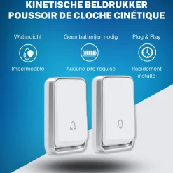 Bell4U - Draadloze deurbel - Belset met 2 ontvangers en 2 drukkers - wit
