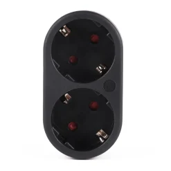 Benson Stopcontact Splitter - Randaarde - Zwart - Horizontaal