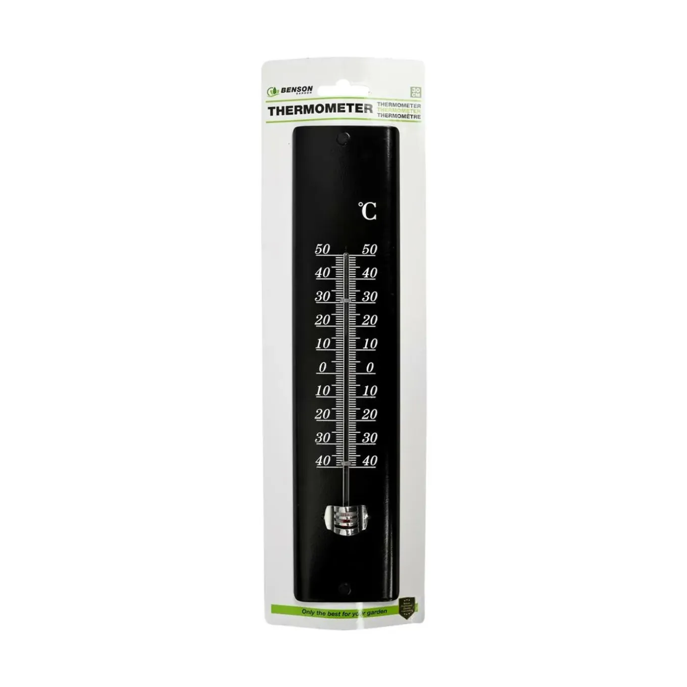 Benson Thermometer - Metaal - Zwart - 30 Cm - Binnen/buiten