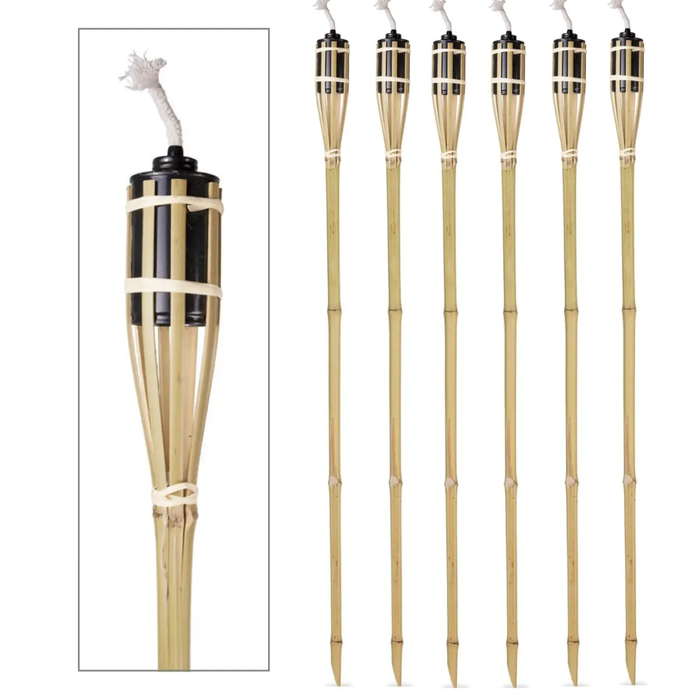 Benson Tuinfakkels - 6x - Olie - Bamboe - Navulbaar - 120 Cm
