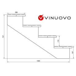 Vinuovo Berlin Houten Buitentrap - 4 Open Treden 71 Cm Hoog - 80 Cm Breed