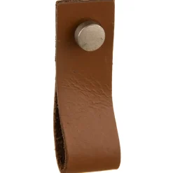 Bertomani Meubelknop - Leer lichtbruin - 20x60mm - Set van 2