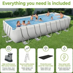 Bestway Power Steel Rechthoekig - 640x274x132 Cm - 8-delig S598