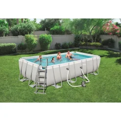 Bestway opzetzwembad Power Steel rechthoek met filterpomp 549x274x122cm