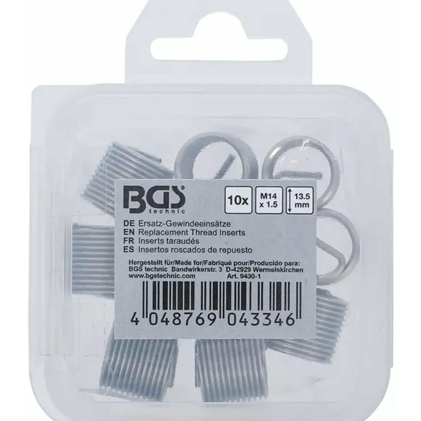 BGS technic Bgs Reserve Draadbussen - M14 X 1,5 Mm - 10 Delig