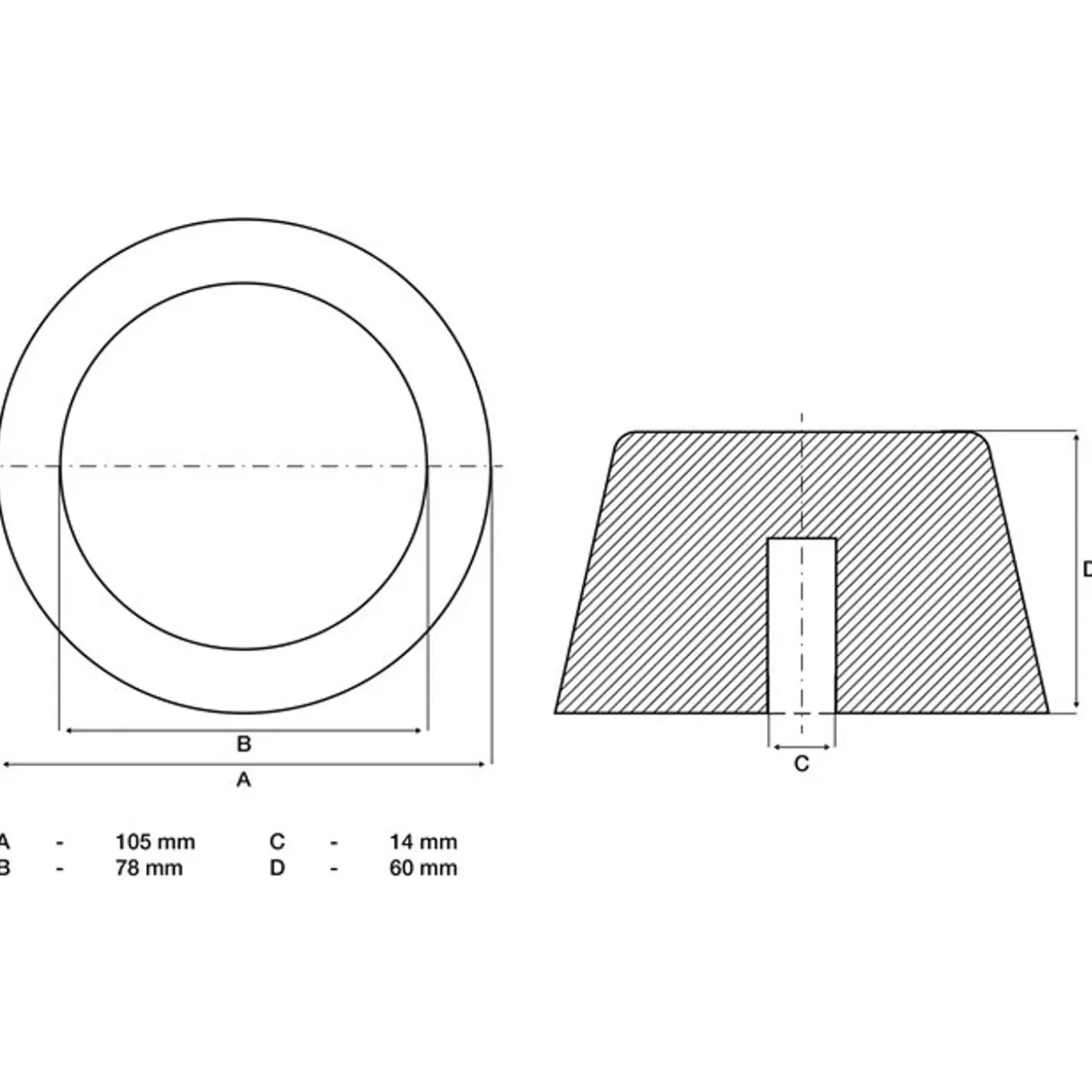 Bgs Rubberen Pad Voor Hefplatforms Diam. 105 Mm