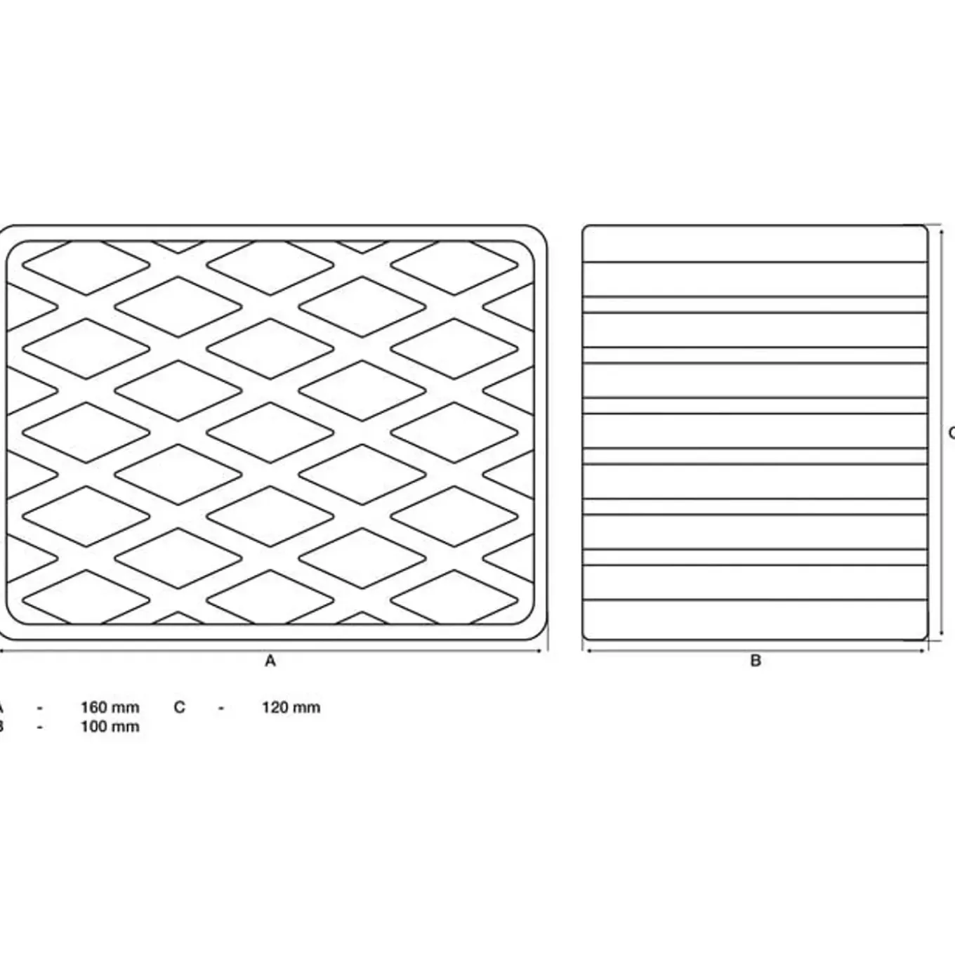 Bgs Rubberen Pad Voor Hefplatforms 160 X 120 X 100 Mm