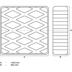 BGS technic Bgs Rubberen Pad Voor Hefplatforms 116,5 X 116,5 X 36,5 Mm