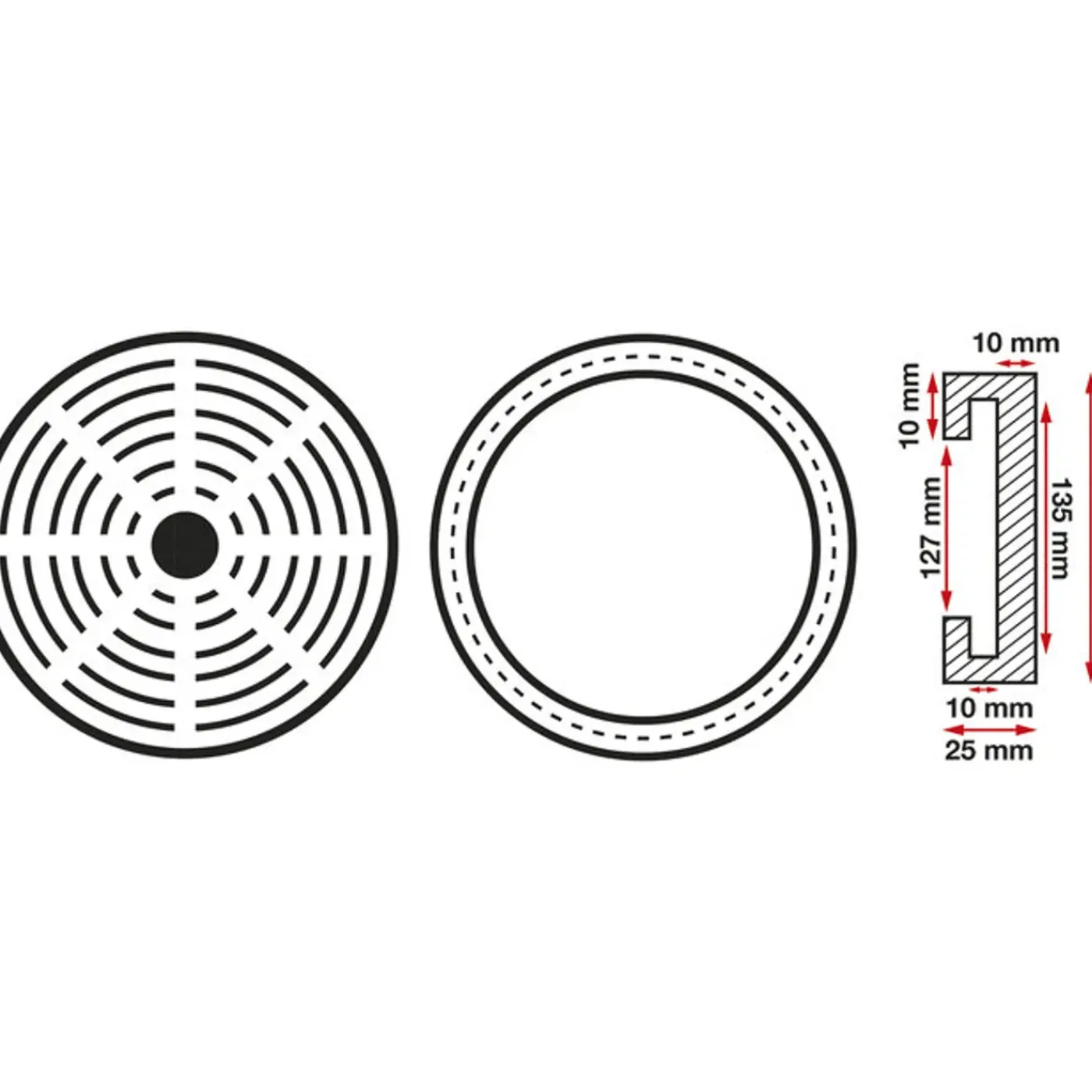 BGS technic Bgs Rubberschijf Voor Hefplatforms Diam. 150 Mm