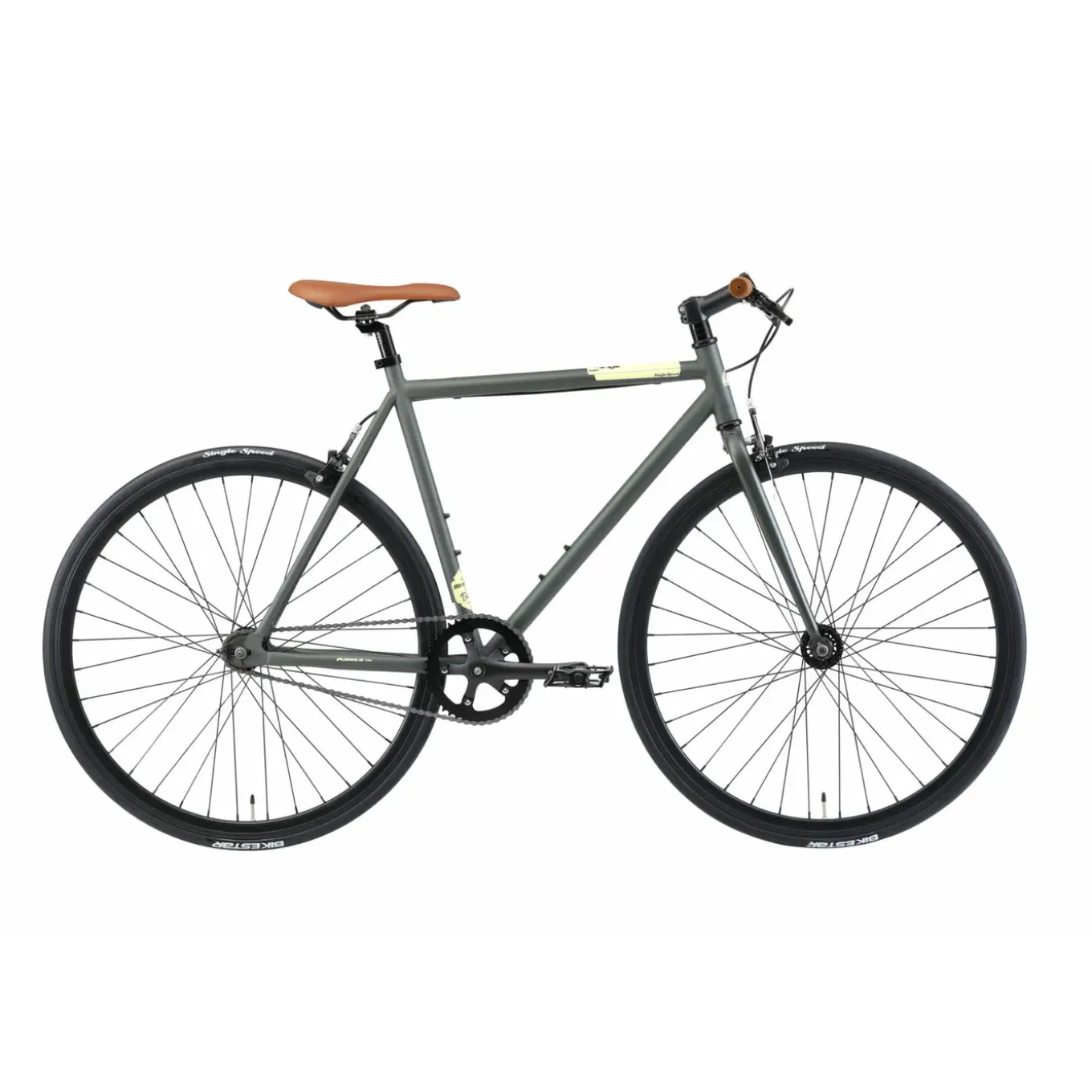 Bikestar Singlespeed 28 Inch Retro Wielrenfiets, Antraciet / Beige