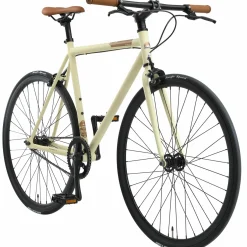 Bikestar Singlespeed 28 Inch Retro Wielrenfiets, Beige / Bruin