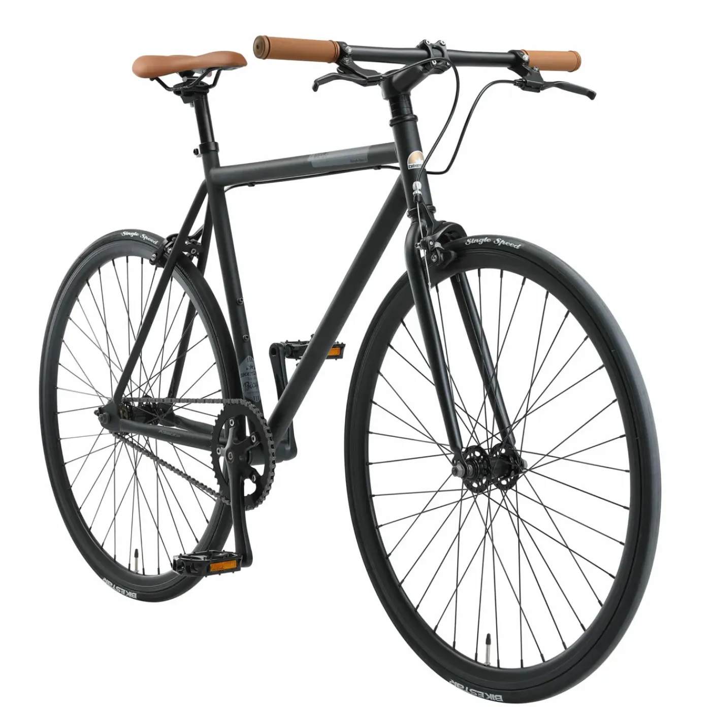 Bikestar Singlespeed 28 Inch Retro Wielrenfiets, Zwart / Grijs