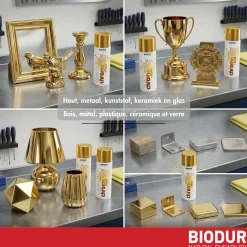 BIODUR Metallic Spuitbus Goud - Chroom Spiegeleffect - 400 ml - Hoogglans - Binnen