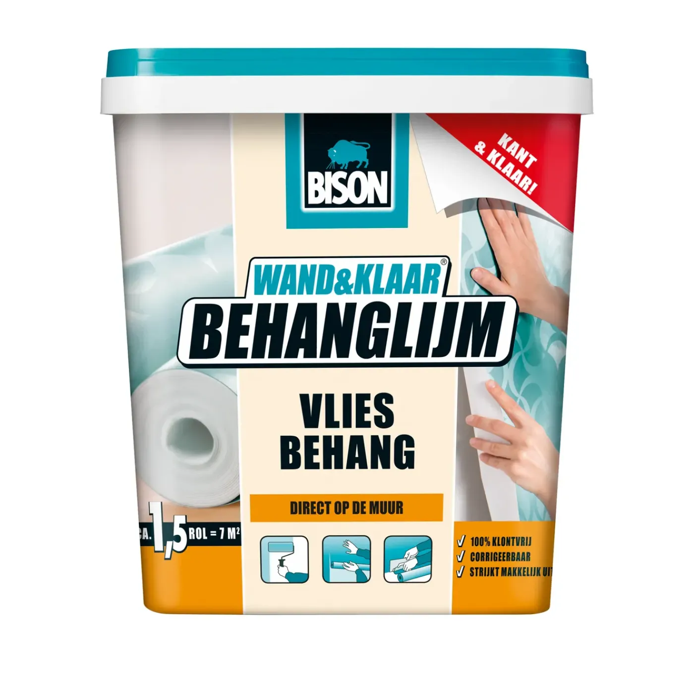 Bison Wand&Klaar Behanglijm Vliesbehang - Wit - 1kg