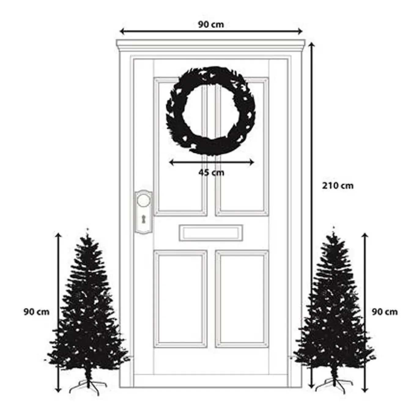 Black Box Trees Glendon 2 Kerstbomen En 1 Krans - Verlicht