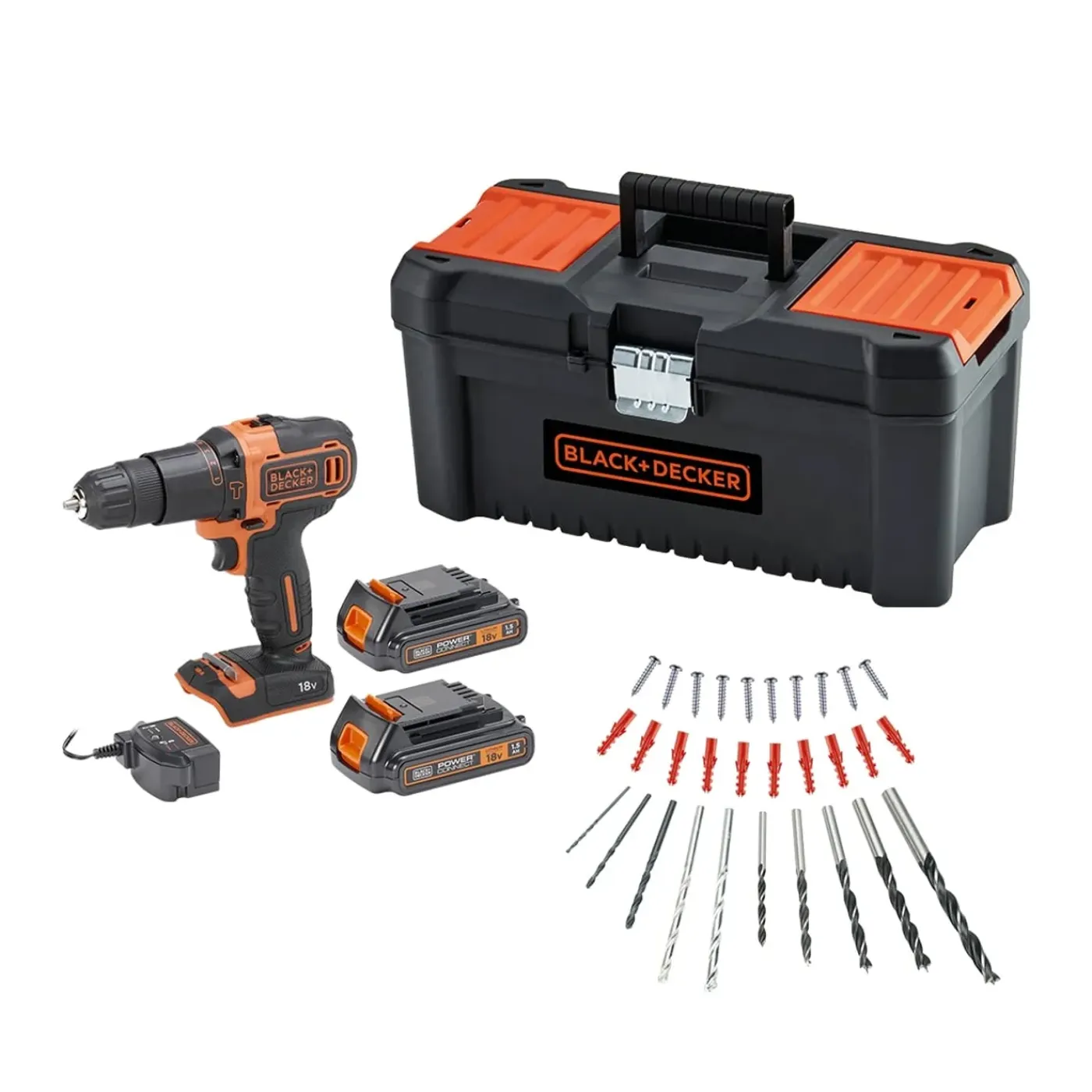 Black+Decker Klopboormachine BDCHD18C2TA-QW - 18V - (2x 1,5Ah)
