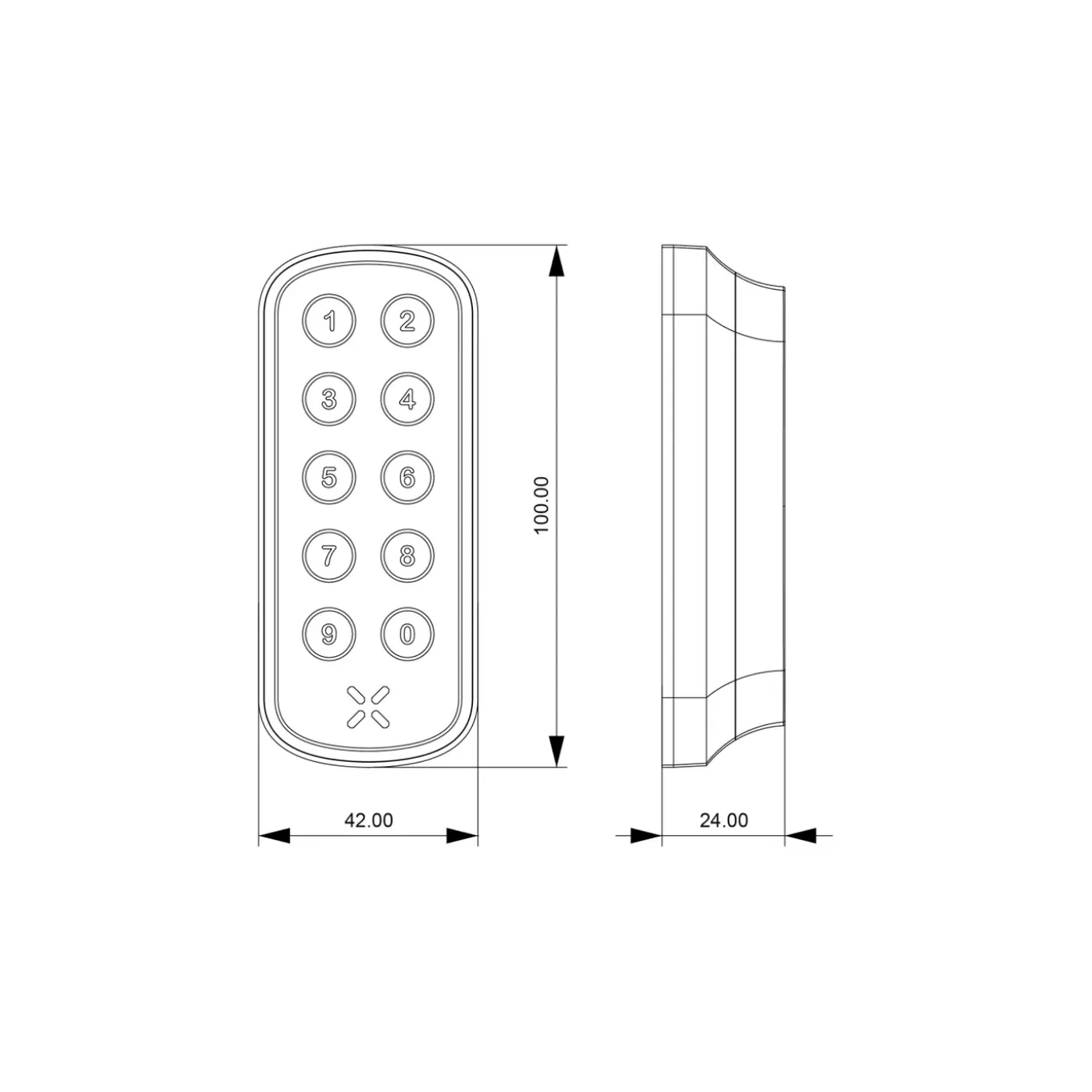 Black X Xpad Ovaal 100x42mm Zwart