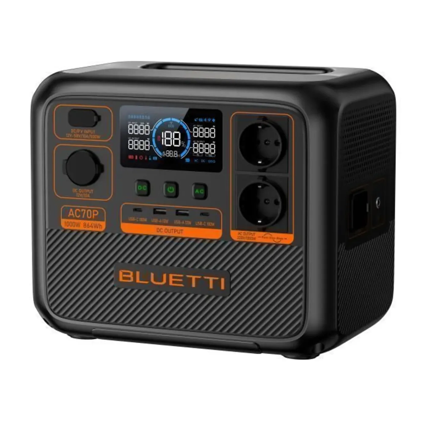 BLUETTI AC70P elektrische generator met PV200 zonnepaneel