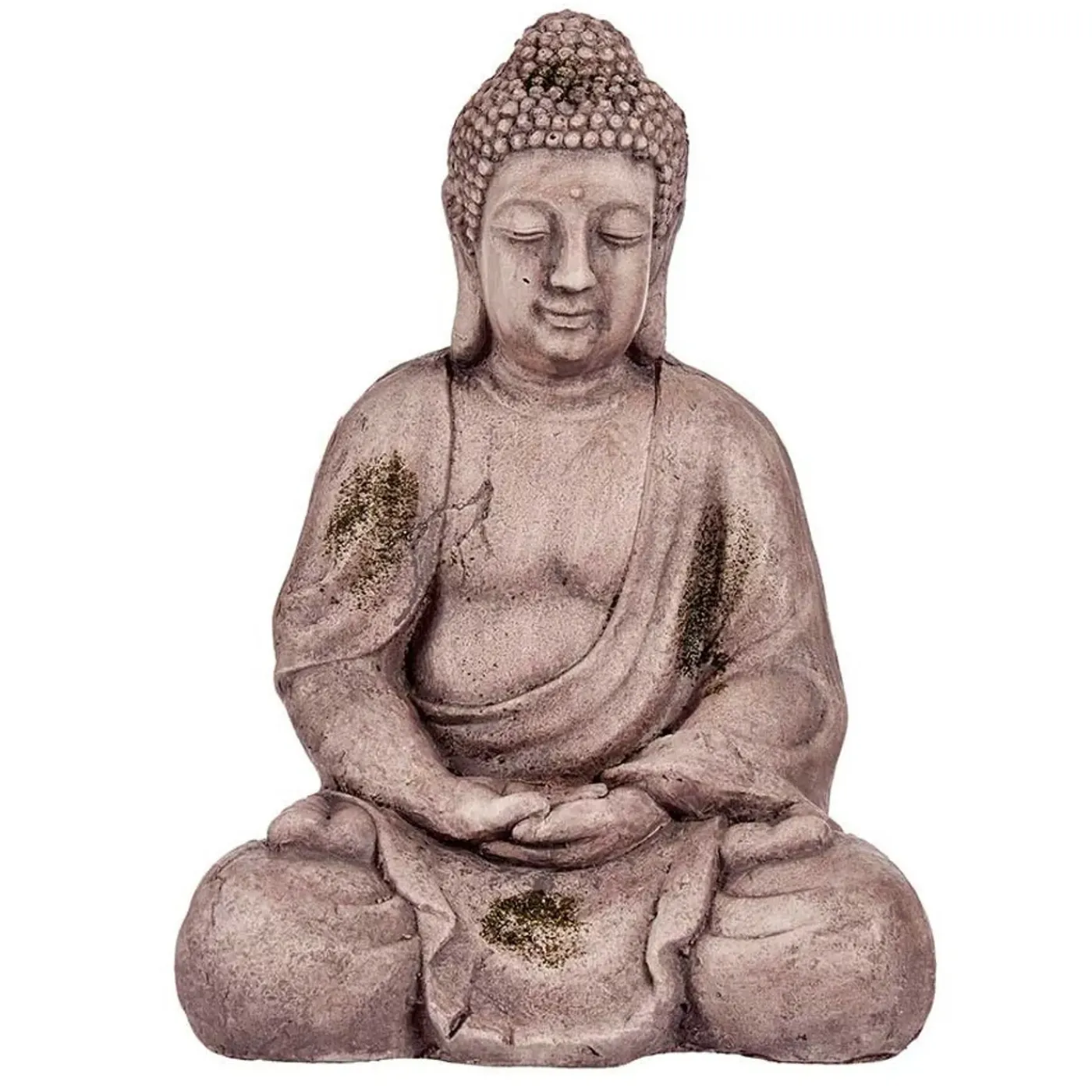 Giftdecor Boeddha Beeld Aruna - Kunststeen - Grijs/brons - 30 X 42 Cm