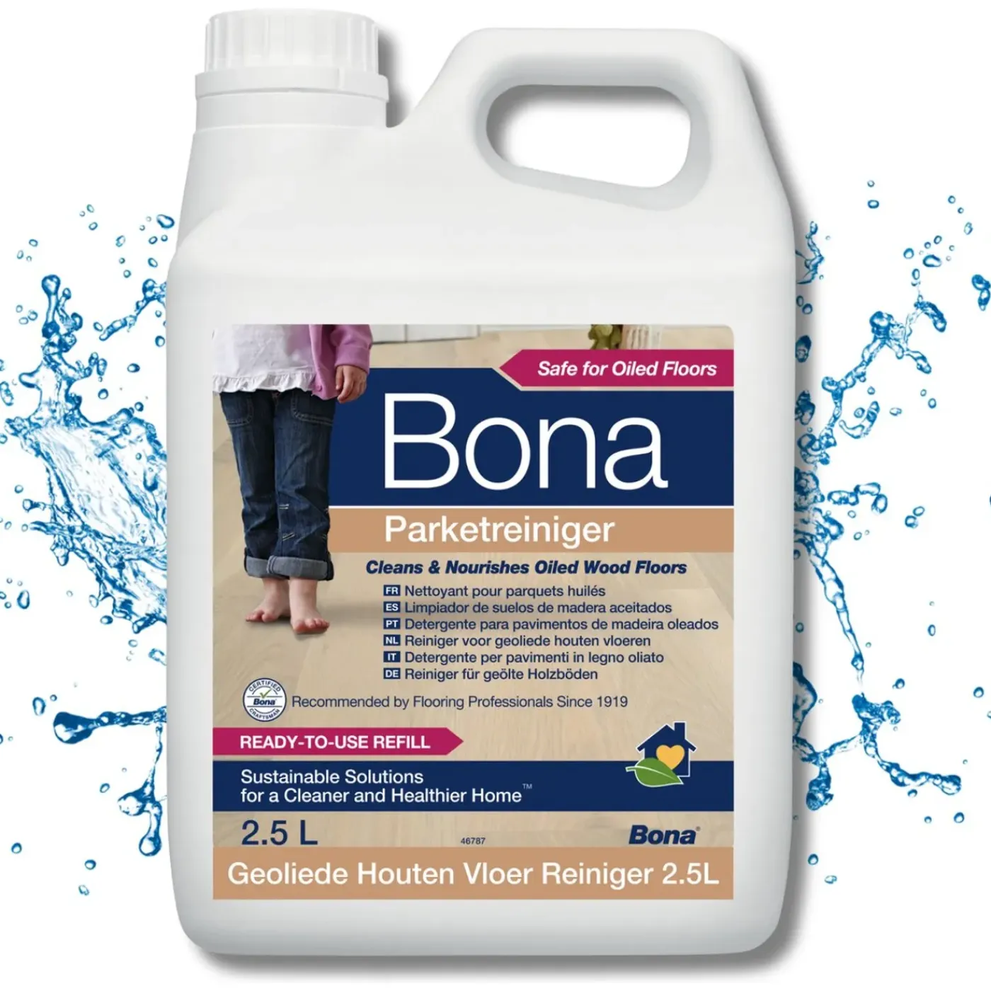 Bona Geoliede Houten Vloer Reiniger - Parketreiniger - Navulling 2,5 Liter