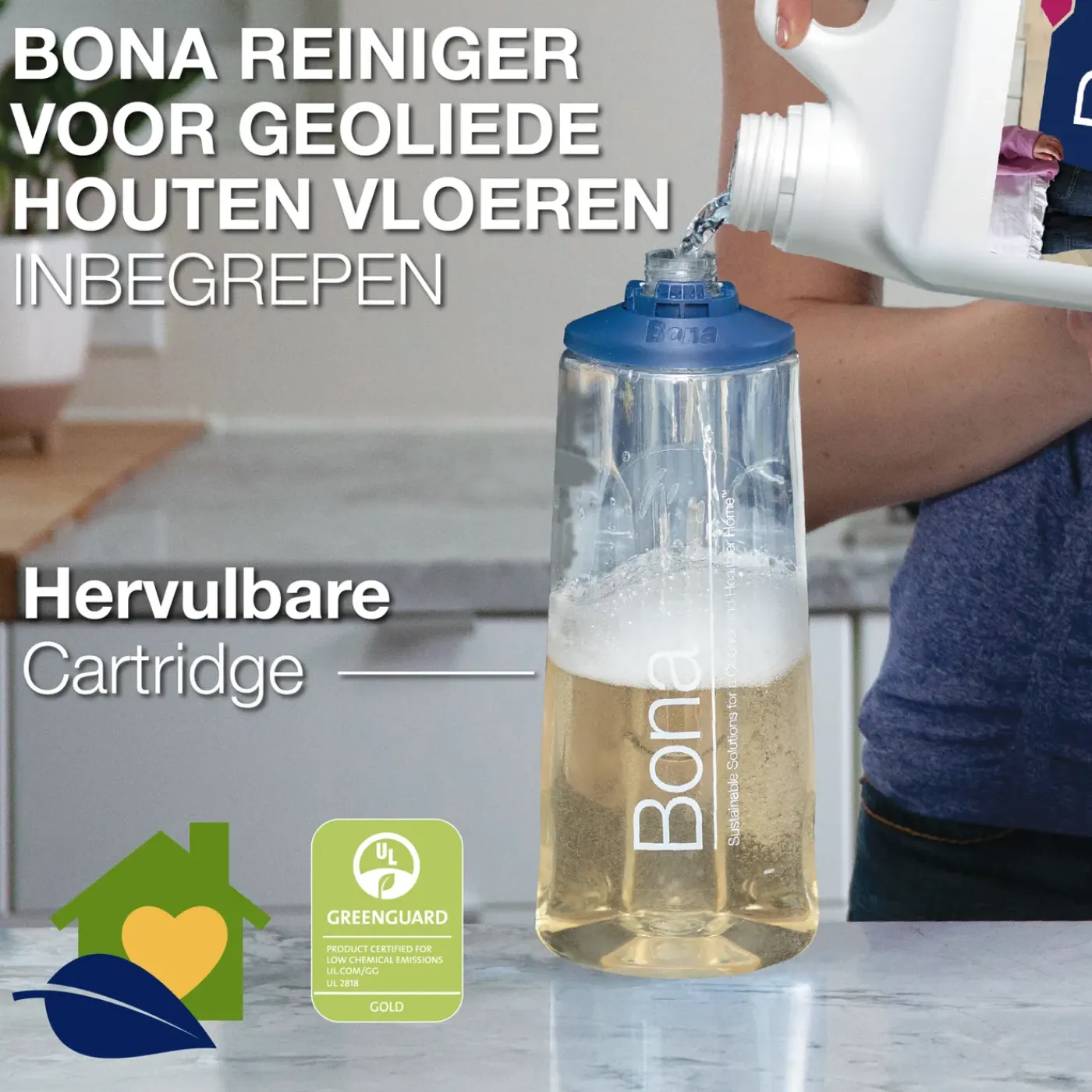 Bona Premium Spray Mop - Vloerwisser met Spray - Geoliede Houten Vloer Reiniger