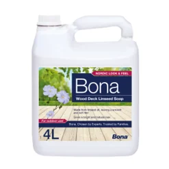 Bona Wood Deck Linseed Soap - Lijnoliezeep Vloeistof 4L - Terras Onderhoud - Natuurzeep