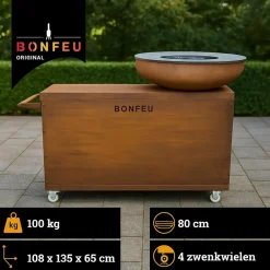 Bonfeu Bonbiza Island - Buitenkeuken Cortenstaal - 145x80x108 Cm - Incl. Plancha